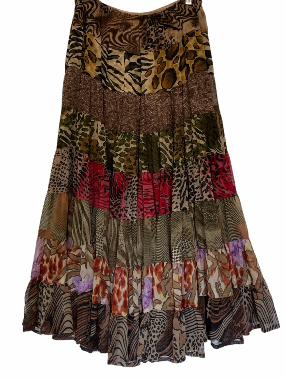 Sandy Vintage 90s Y2K Bohemian Multi Printed Skirt Size Small